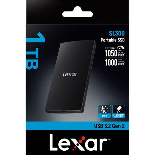 Lexar SL300 1TB Taşınabilir SSD 1050 MB/s Read 1000 MB/s Write (LSL300001T- RNBNG)