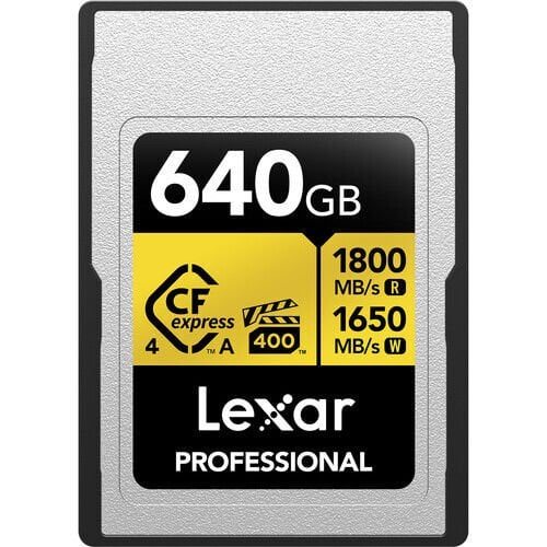 Lexar 640B Professional GOLD CFexpress 4.0 Type A Hafıza Kartı 1800 MB/s Read  1650 MB/s Write