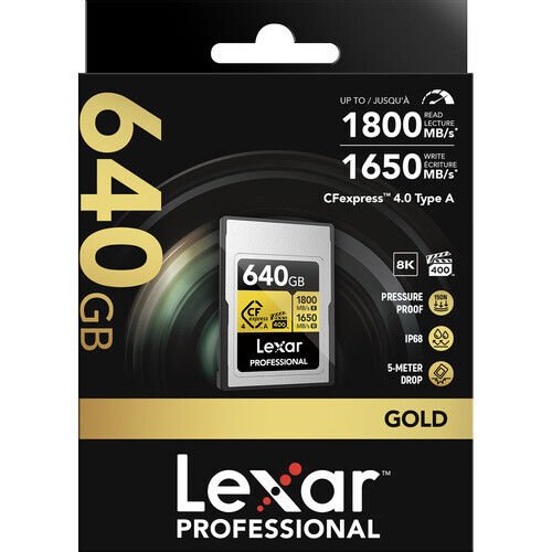 Lexar 640B Professional GOLD CFexpress 4.0 Type A Hafıza Kartı 1800 MB/s Read  1650 MB/s Write