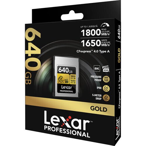 Lexar 640B Professional GOLD CFexpress 4.0 Type A Hafıza Kartı 1800 MB/s Read  1650 MB/s Write