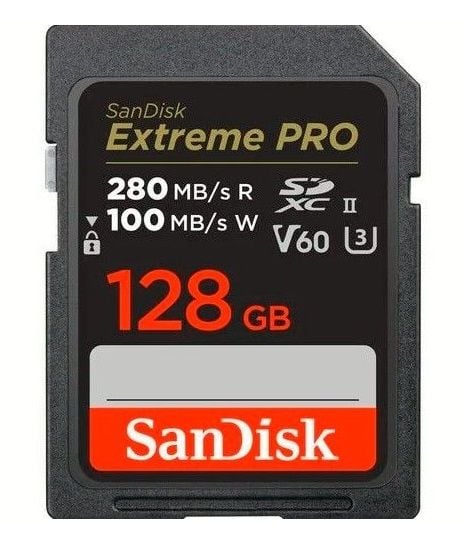SanDisk 128GB V60 Extreme Pro SDHC/SDXC Hafıza Kartı 280MB/s(Kopya)