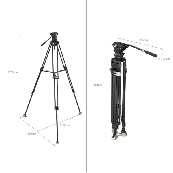 SmallRig 3989 AD-100 Video Kamera Karbon Fiber Tripod Kiti