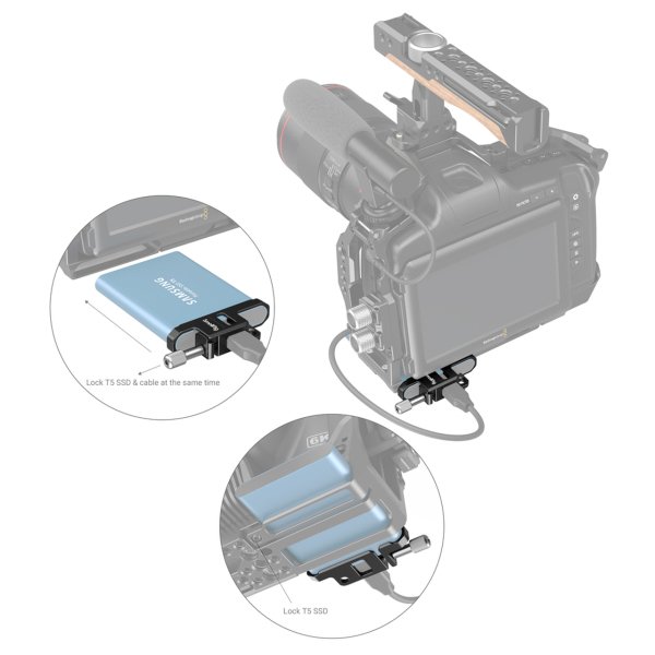 SmallRig 3300 BMPCC 6K Pro için T5 SSD Tutucu