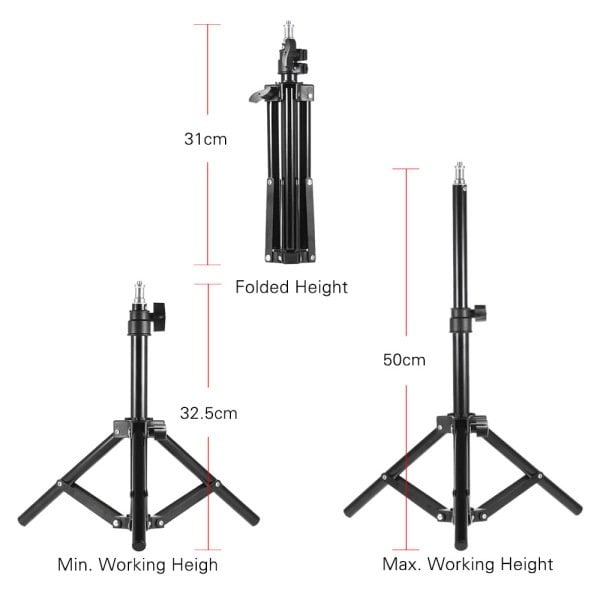 Andoer  D4304 50cm Alüminyum Alaşımlı Mini Işık Standı