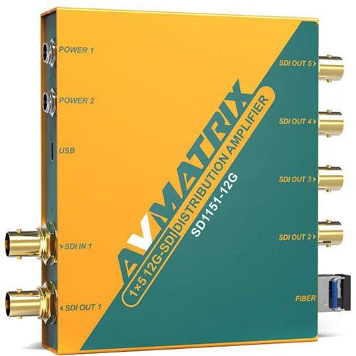 AVMatrix SD1151-12G 12G-SDI 1x5 Reclocking Distribution Amplifier