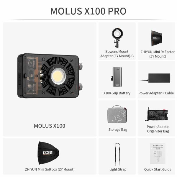 Zhiyun MOLUS X100 Bi-Color Pocket COB Monolight / Pro
