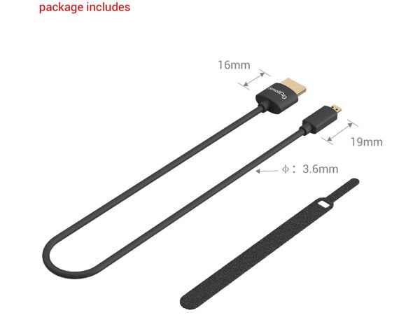 SmallRig 3042 35cm Ultra Slim 4K HDMI Kablo(D-A Micro)