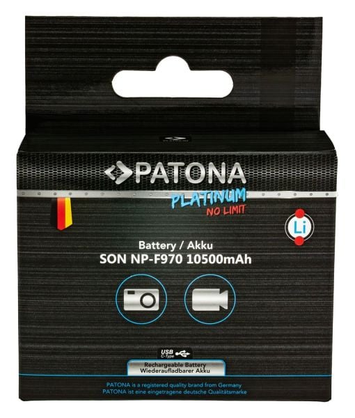 PATONA 1377 Platinum Battery f. Sony NP-F970 10500mAg USB-C PD20W