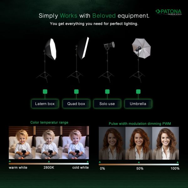PATONA COB-200 Watt Bi Color Tek'li Kit LED Video Işığı