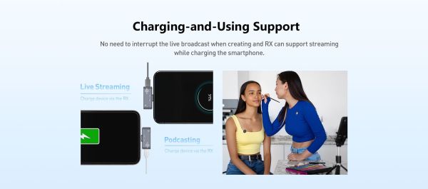 LUUCCO AirWave K2 (USB-C) Telefon için 2 Kişilik Kablosuz Yaka Mikrofonu