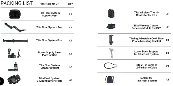 Tilta GSS-T01-V Tilta Float DJI RS2 ve RS3 İçin EL Gimbal Destek Sistemi