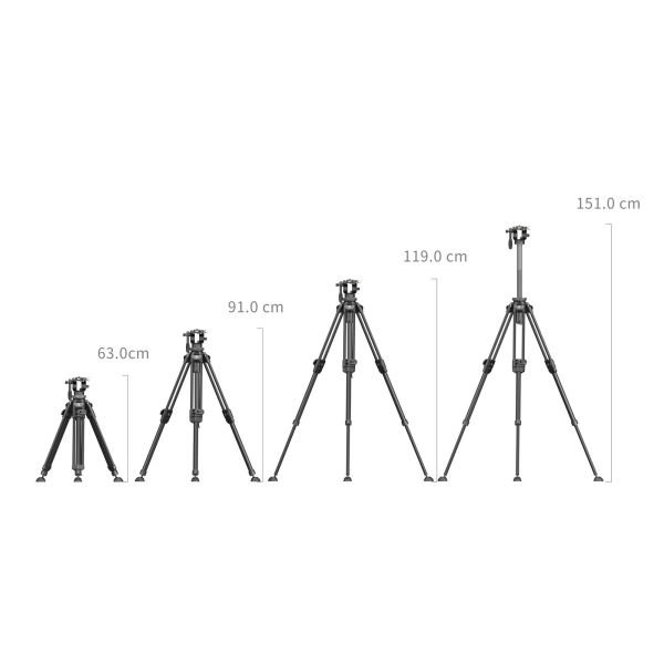 SmallRig 4420 AD-50 Pro Hafif Video Karbon Fiber Tripod Seti