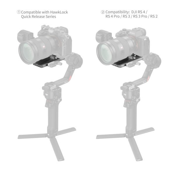 SmallRig 4638 DJI  DJI RS 2 / RSC 2 / RS3 / RS 3 Pro / RS 4 / RS 4 Pro için HawkLock H38 Manfrotto Hızlı Çıkarma Plakası