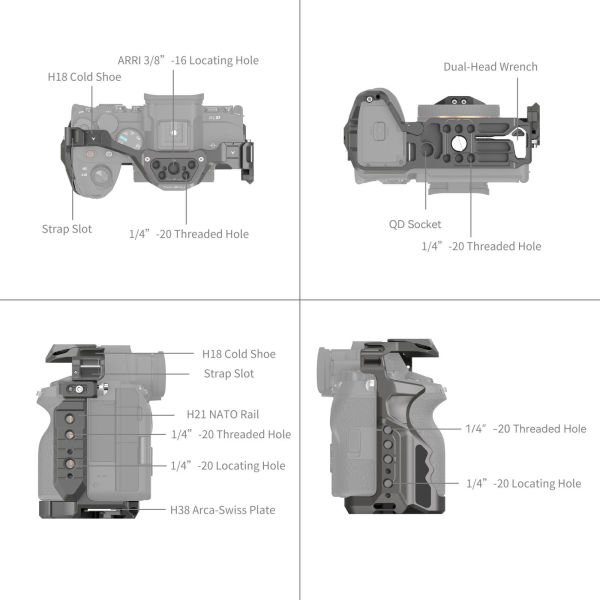 SmallRig 4538 Sony  7R V / 7 IV / 7S III  için  HawkLock Hızlı Çıkarma Kafes Kiti