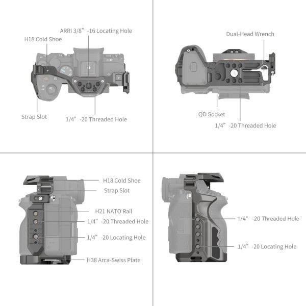 SmallRig 4538 Sony  7R V / 7 IV / 7S III  için  HawkLock Hızlı Çıkarma Kafes Kiti
