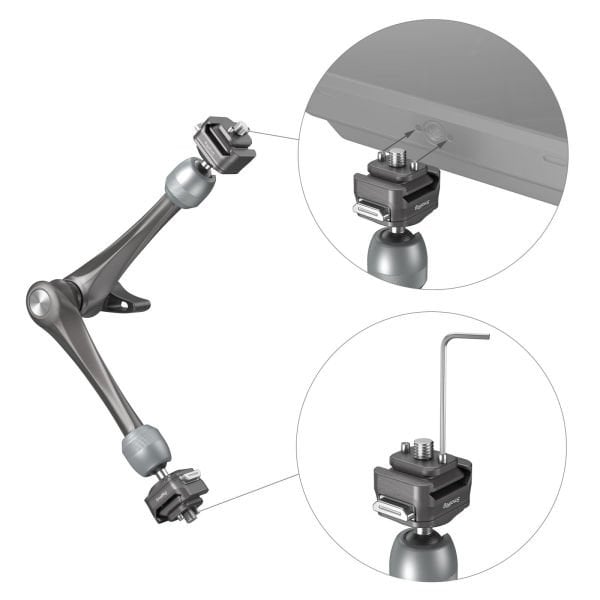 SmallRig 4489 HawkLock H21 Hızlı Çıkarma Rozet Sihirli Kol (11'')