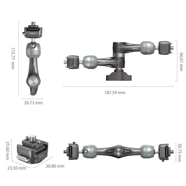 SmallRig 4490 HawkLock H21 Hızlı Çıkarma Rozet Sihirli Kol (7'')