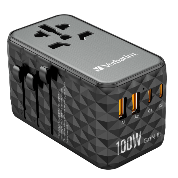 VERBATIM 32121 - V GAN3 UNIVERSAL TRAVEL ADAPTER UTA-06 100W