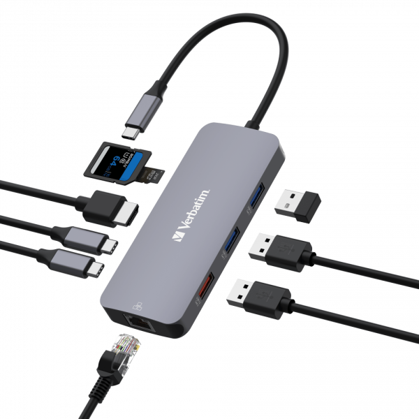 VERBATIM 32152 USB-C PRO 9 PORT HUB CMH-09