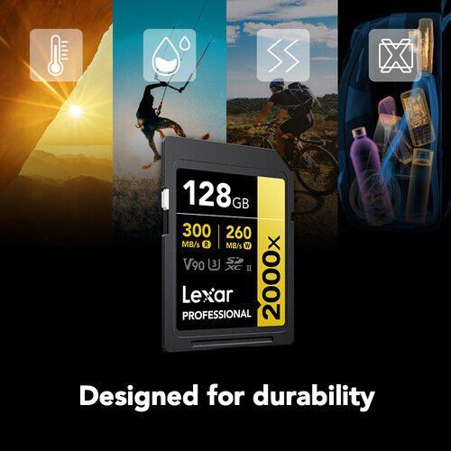 Lexar 256GB 2000x Professional SDXC RDR UII V90 Hafıza Kartı