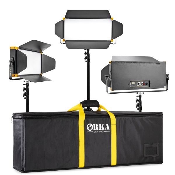 Orka Studio Led X Actual V-Mount OR-4009  3''lü Led Işık Seti