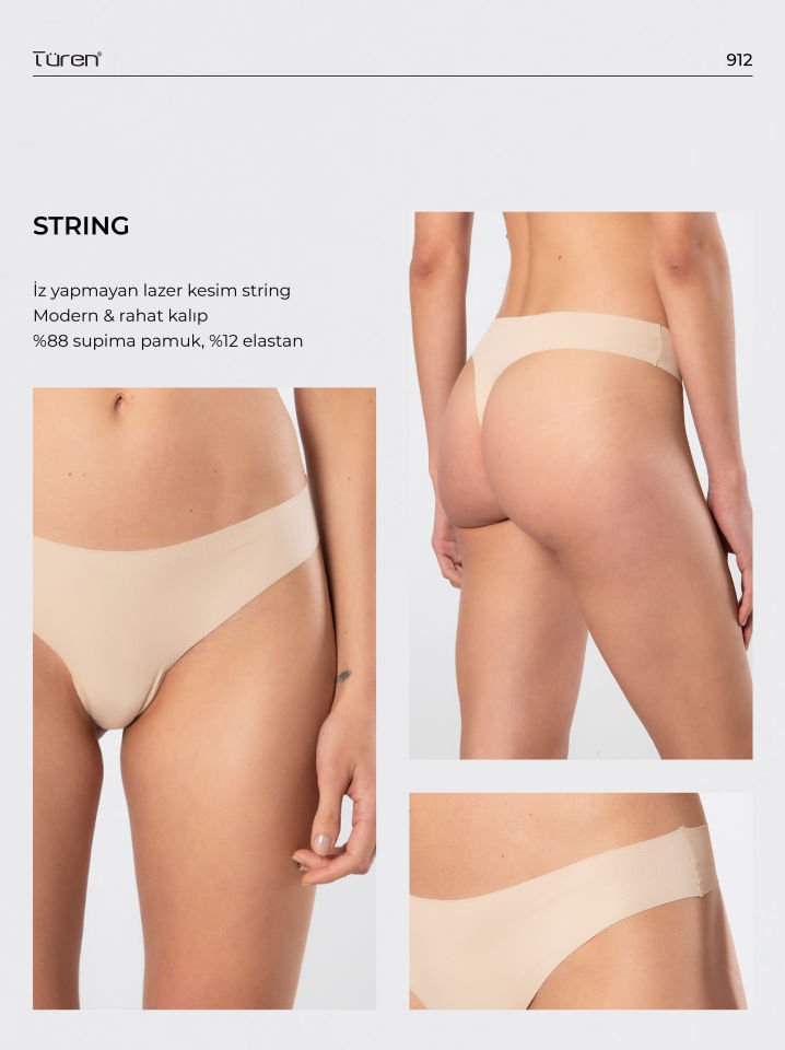 Türen Kadın Lazer Kesim Pamuklu String Külot