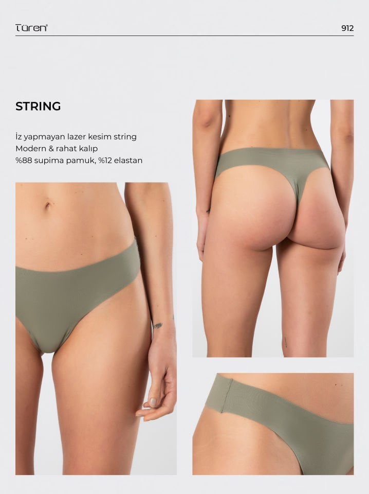 Türen Kadın Lazer Kesim Pamuklu String Külot