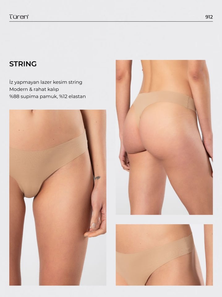 Türen Kadın Lazer Kesim Pamuklu String Külot