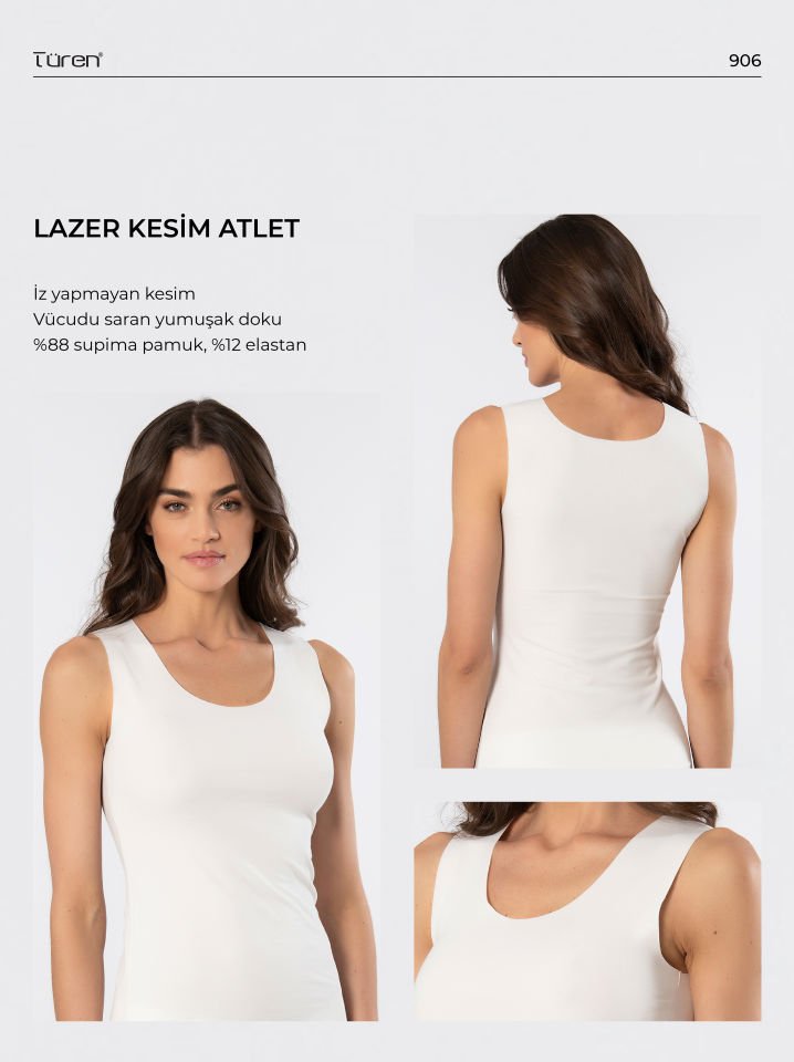 Türen Kadın Lazer Kesim Pamuklu Atlet