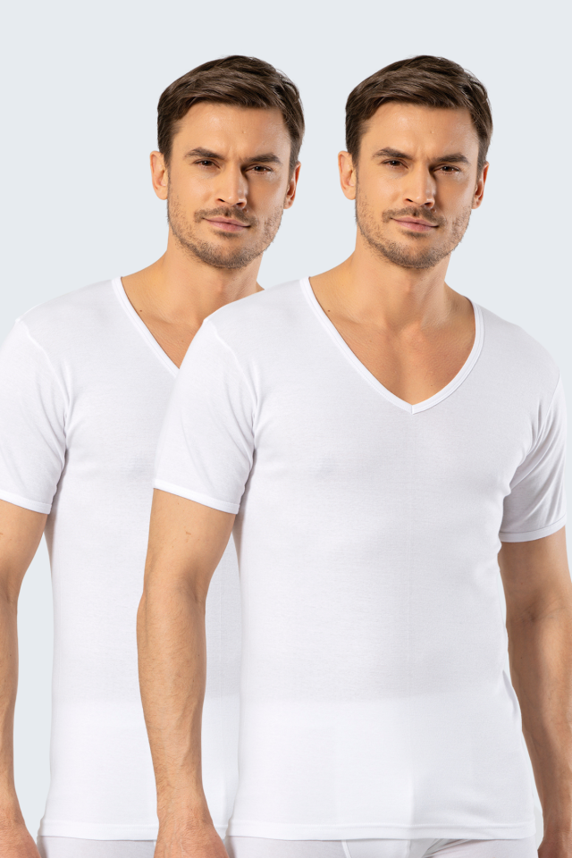 Cacharel Erkek Derin V Yaka Fanila 2\'li Paket