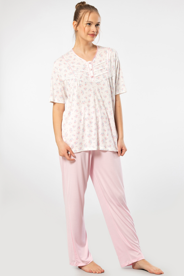Türen Empirme Patlı Battal Kısa Kollu Pijama Takımı