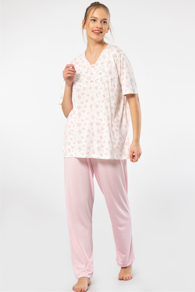 Türen Empirme Patlı Battal Kısa Kollu Pijama Takımı
