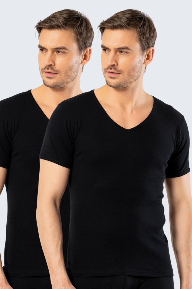 Cacharel Erkek Derin V Yaka Fanila 2\'li Paket