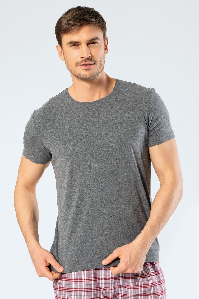 Cacharel Erkek Bisiklet Yaka Likralı T-shirt