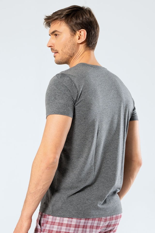 Cacharel Erkek Bisiklet Yaka Likralı T-shirt