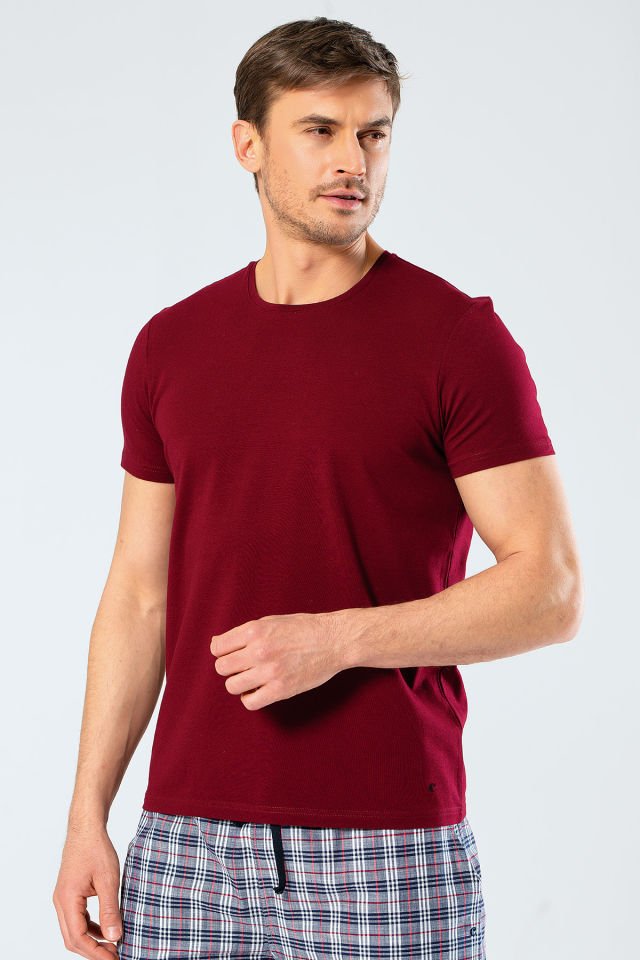 Cacharel Erkek Bisiklet Yaka Likralı T-shirt