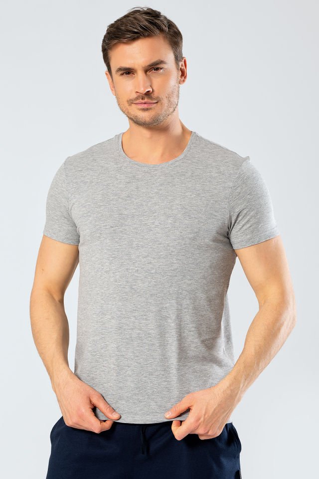 Cacharel Erkek Bisiklet Yaka Likralı T-shirt