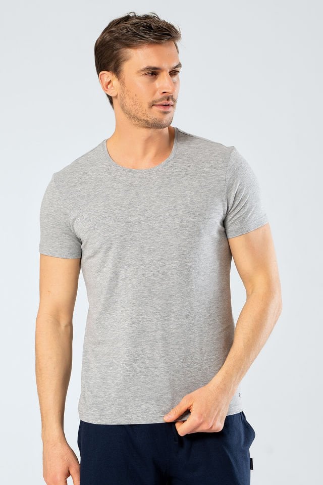 Cacharel Erkek Bisiklet Yaka Likralı T-shirt