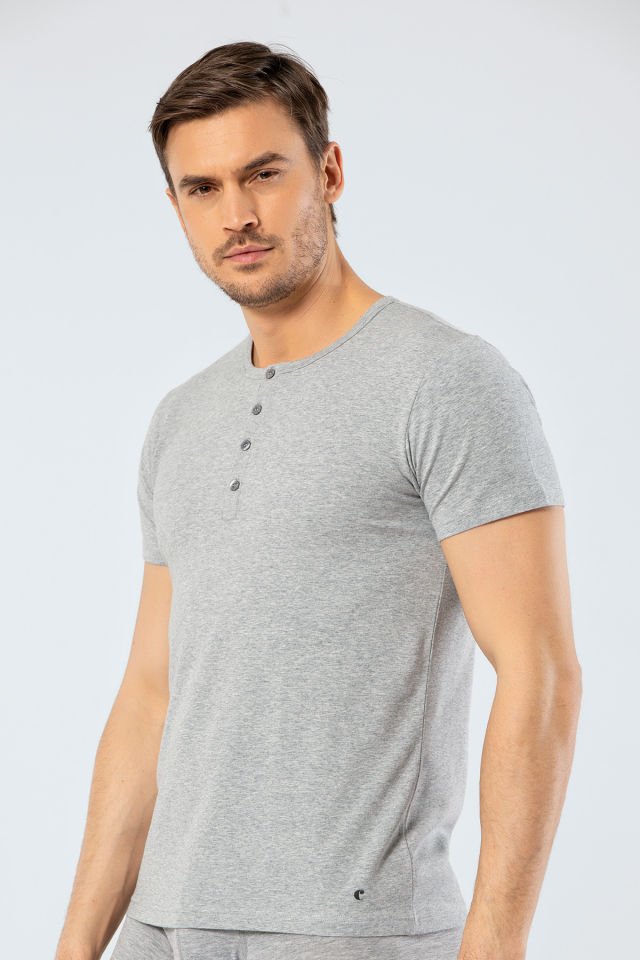 Cacharel Erkek Bisiklet Yaka Düğmeli T-shirt