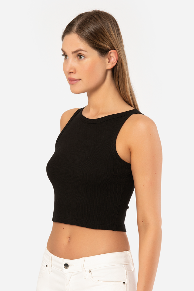 Türen Kadın Fitilli Crop T-shirt