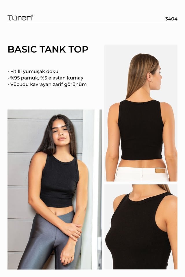 Türen Kadın Fitilli Crop T-shirt