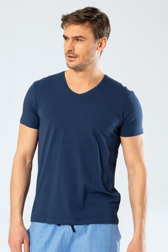 Cacharel Erkek V Yaka Likralı T-shirt