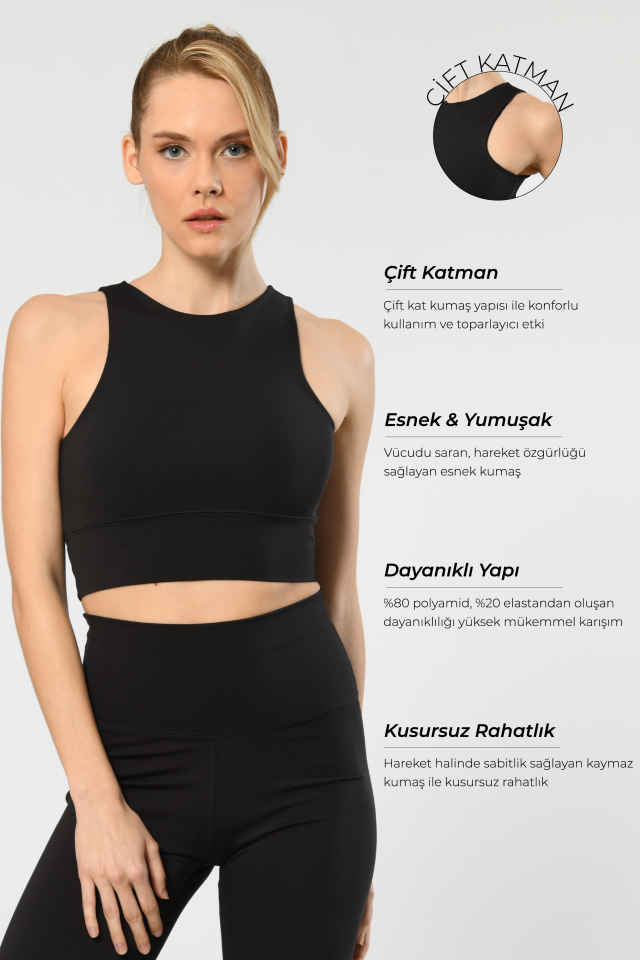 Kadın Halter Yaka Sporcu Büstiyer