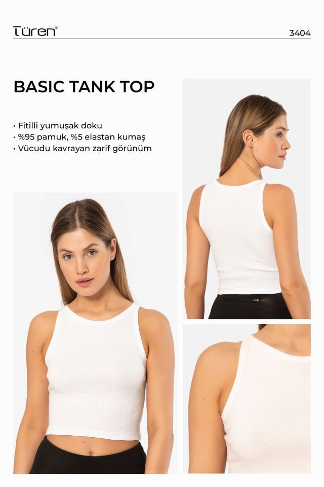 Türen Kadın Fitilli Crop T-shirt