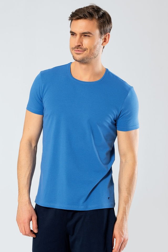 Cacharel Erkek Bisiklet Yaka Likralı T-shirt