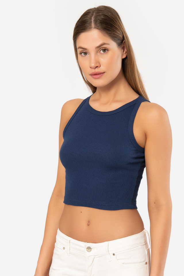 Türen Kadın Fitilli Crop T-shirt