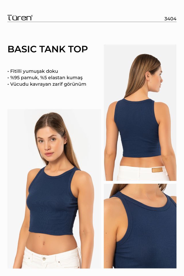 Türen Kadın Fitilli Crop T-shirt