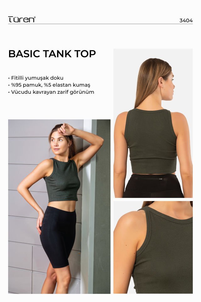 Türen Kadın Fitilli Crop T-shirt