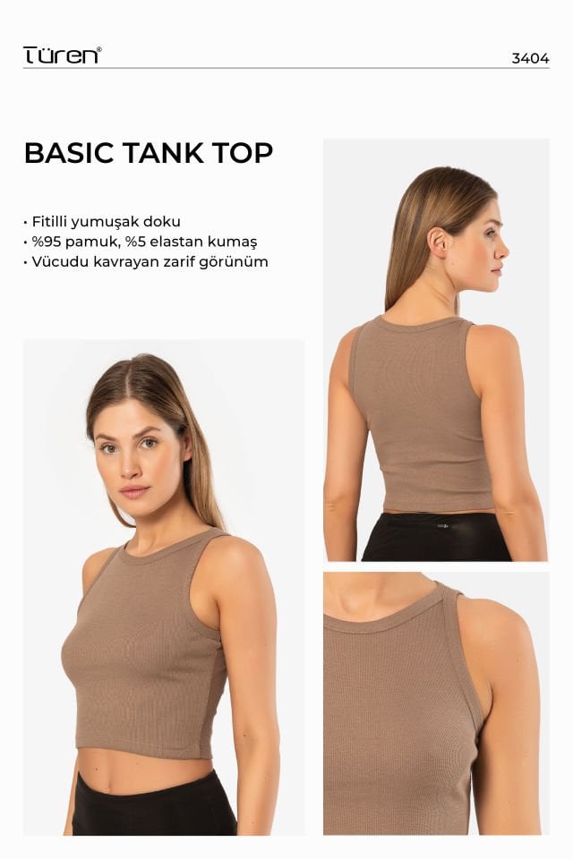 Türen Kadın Fitilli Crop T-shirt