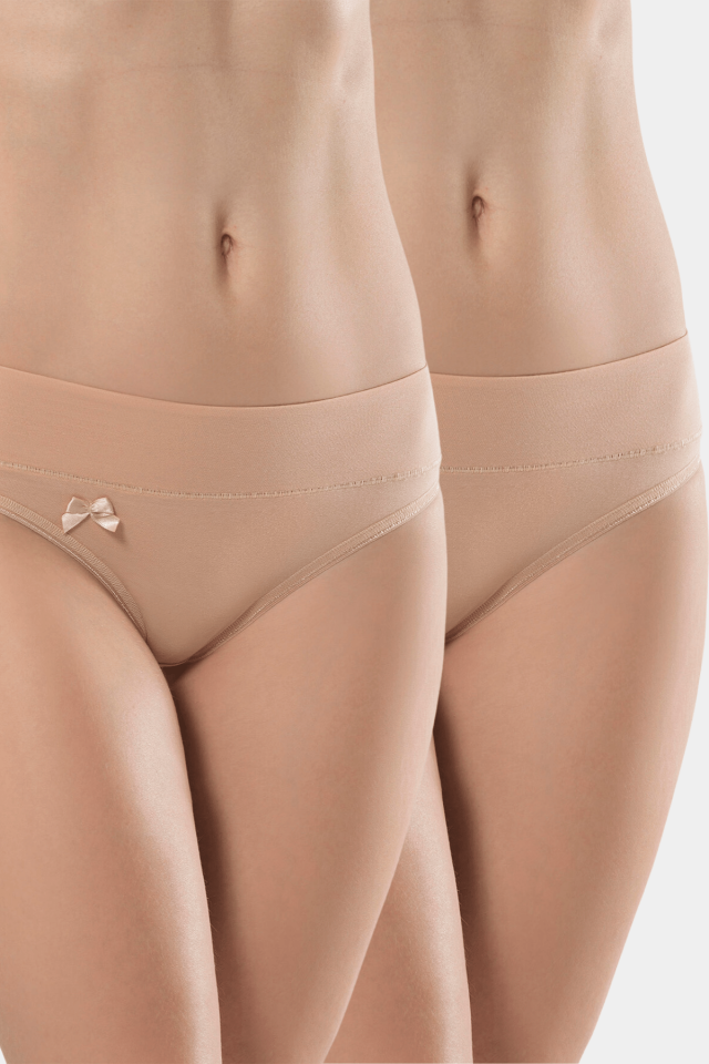 Türen Kadın Beli Lastikli Likralı 2\'li Pamuklu Bikini Külot